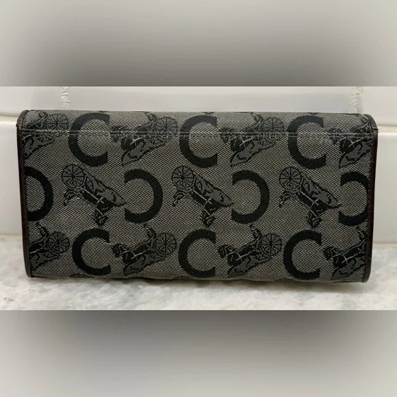 SOLD CELINE Vintage Macadam Logo Canvas/Patent Leather Long Flap Snap Wallet - Picture 7 of 16